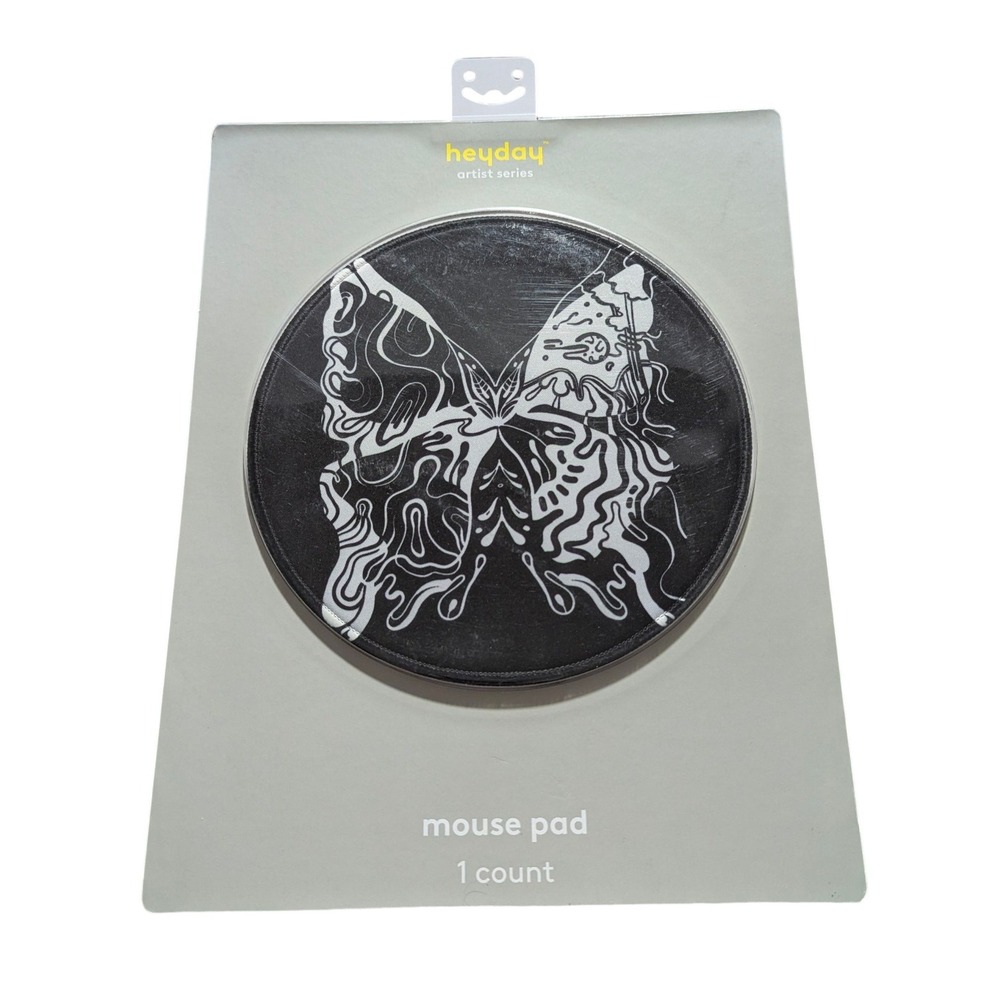 Z6N HeyDay Artist‎ Series Mouse Pad 8" Round Black White By Vivien Rodriguez